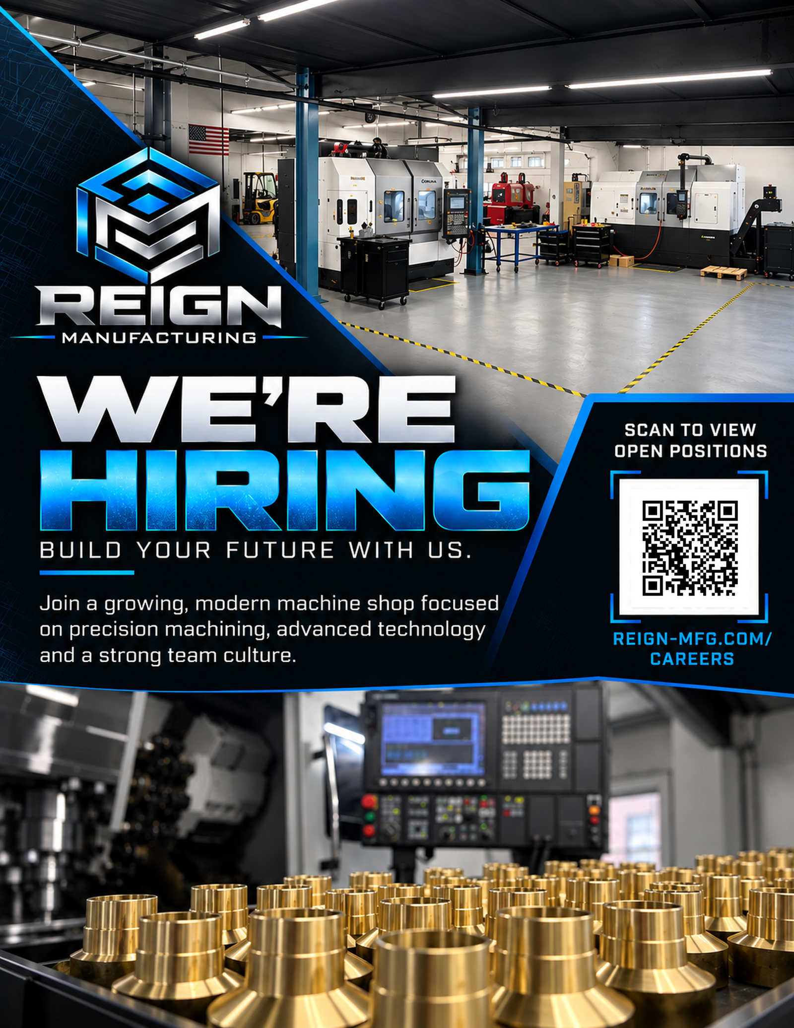 Reign Manufacturing Hiring Flyer